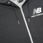 NEW BALANCE Mens Black Zip Up Hoodie M Logo Cotton Blend Casual