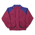 COLUMBIA Womens Burgundy & Blue Outdoor Jacket L Polyester Blend Zip Casual