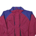 COLUMBIA Womens Burgundy & Blue Outdoor Jacket L Polyester Blend Zip Casual