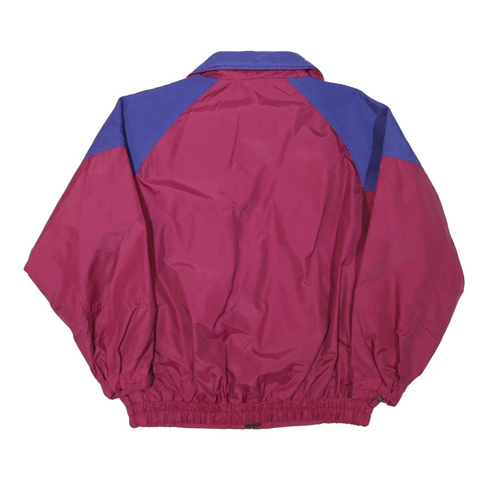 COLUMBIA Womens Burgundy & Blue Outdoor Jacket L Polyester Blend Zip Casual