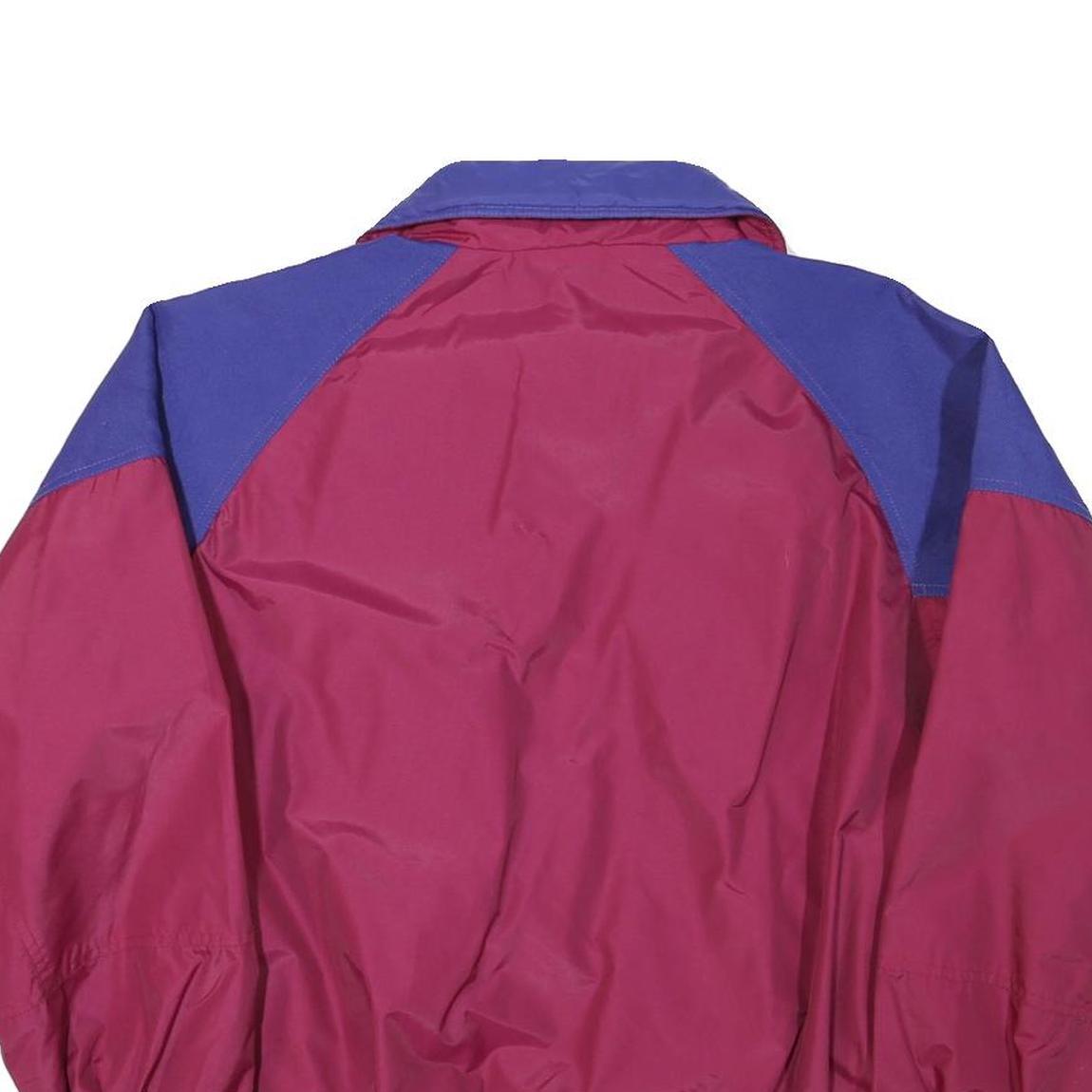 COLUMBIA Womens Burgundy & Blue Outdoor Jacket L Polyester Blend Zip Casual
