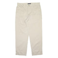 TOMMY HILFIGER Mens Regular Beige Polyester Blend Zip Trousers W36 L32 Classic