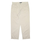 TOMMY HILFIGER Mens Regular Beige Polyester Blend Zip Trousers W36 L32 Classic