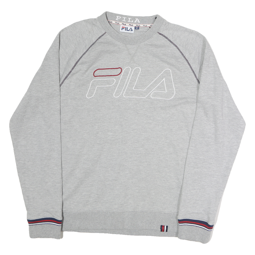 FILA Mens Grey Crew Neck M Cotton Sweatshirt Branded Casual Lightweight