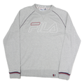 FILA Mens Grey Crew Neck M Cotton Sweatshirt Branded Casual Lightweight