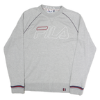 FILA Mens Grey Crew Neck M Cotton Sweatshirt Branded Casual Lightweight