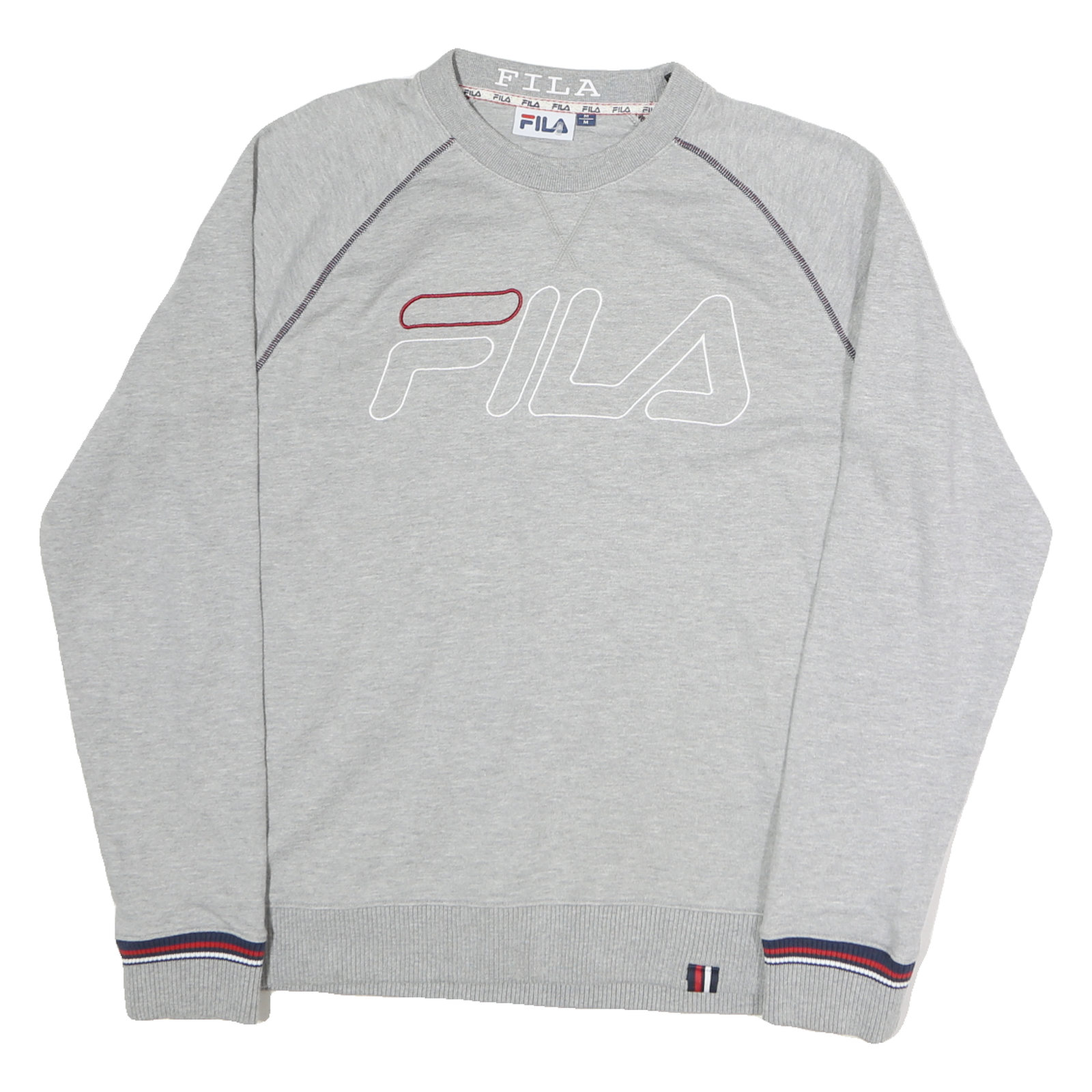 FILA Mens Grey Crew Neck M Cotton Sweatshirt Branded Casual Lightweight