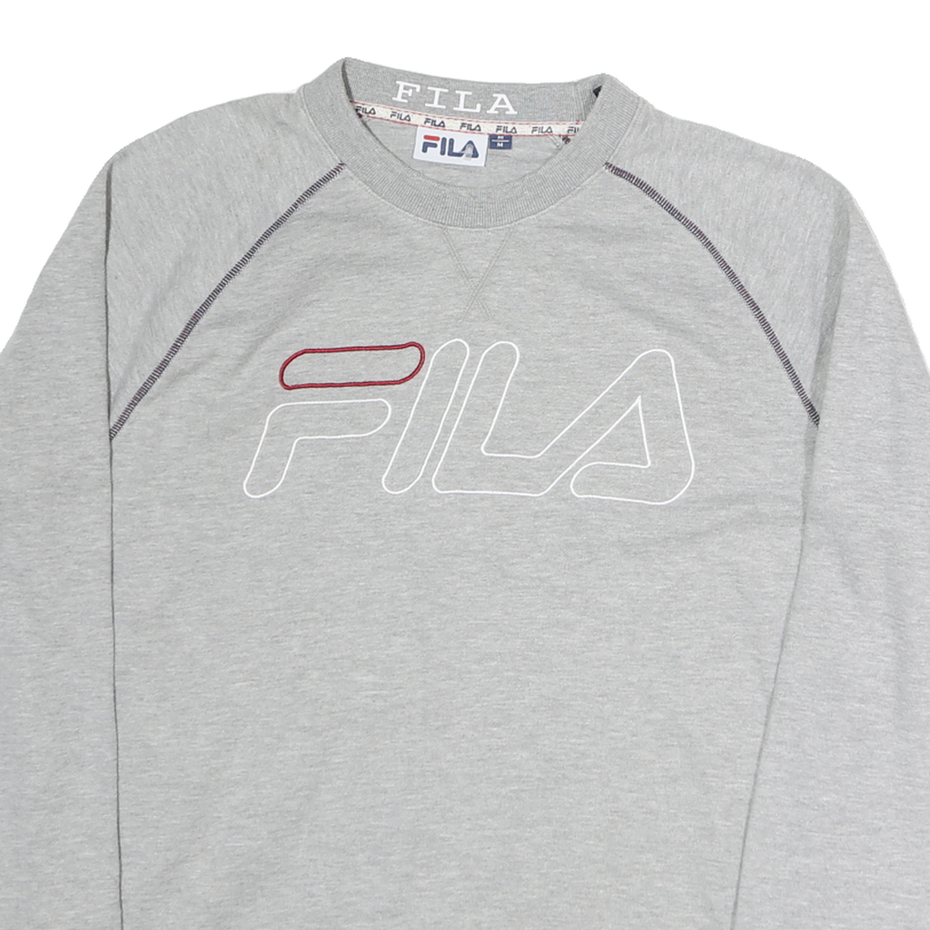 FILA Mens Grey Crew Neck M Cotton Sweatshirt Branded Casual Lightweight
