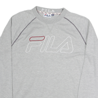 FILA Mens Grey Crew Neck M Cotton Sweatshirt Branded Casual Lightweight