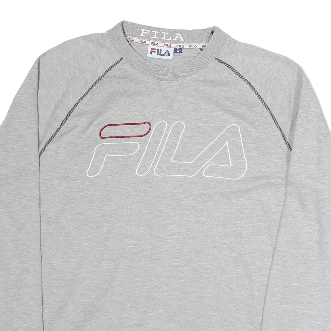 FILA Mens Grey Crew Neck M Cotton Sweatshirt Branded Casual Lightweight
