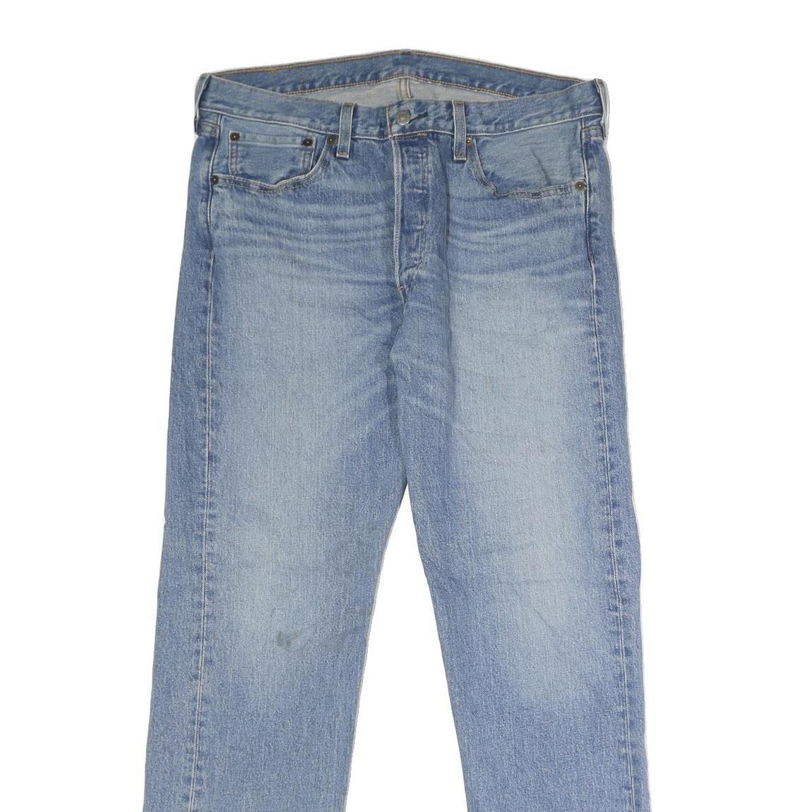 LEVI'S 501 Mens Classic Jeans Blue Denim Medium W34 L30 Button Closure