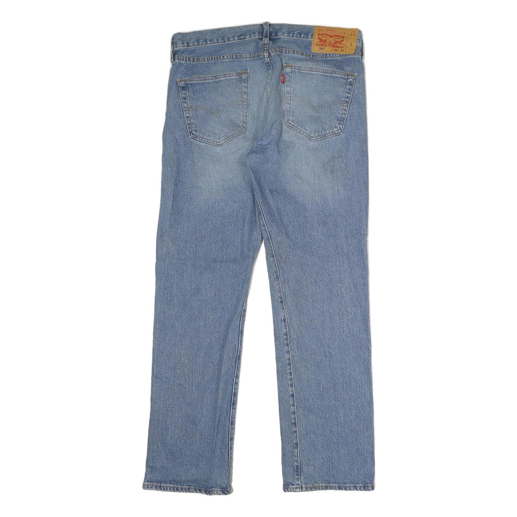 LEVI'S 501 Mens Classic Jeans Blue Denim Medium W34 L30 Button Closure