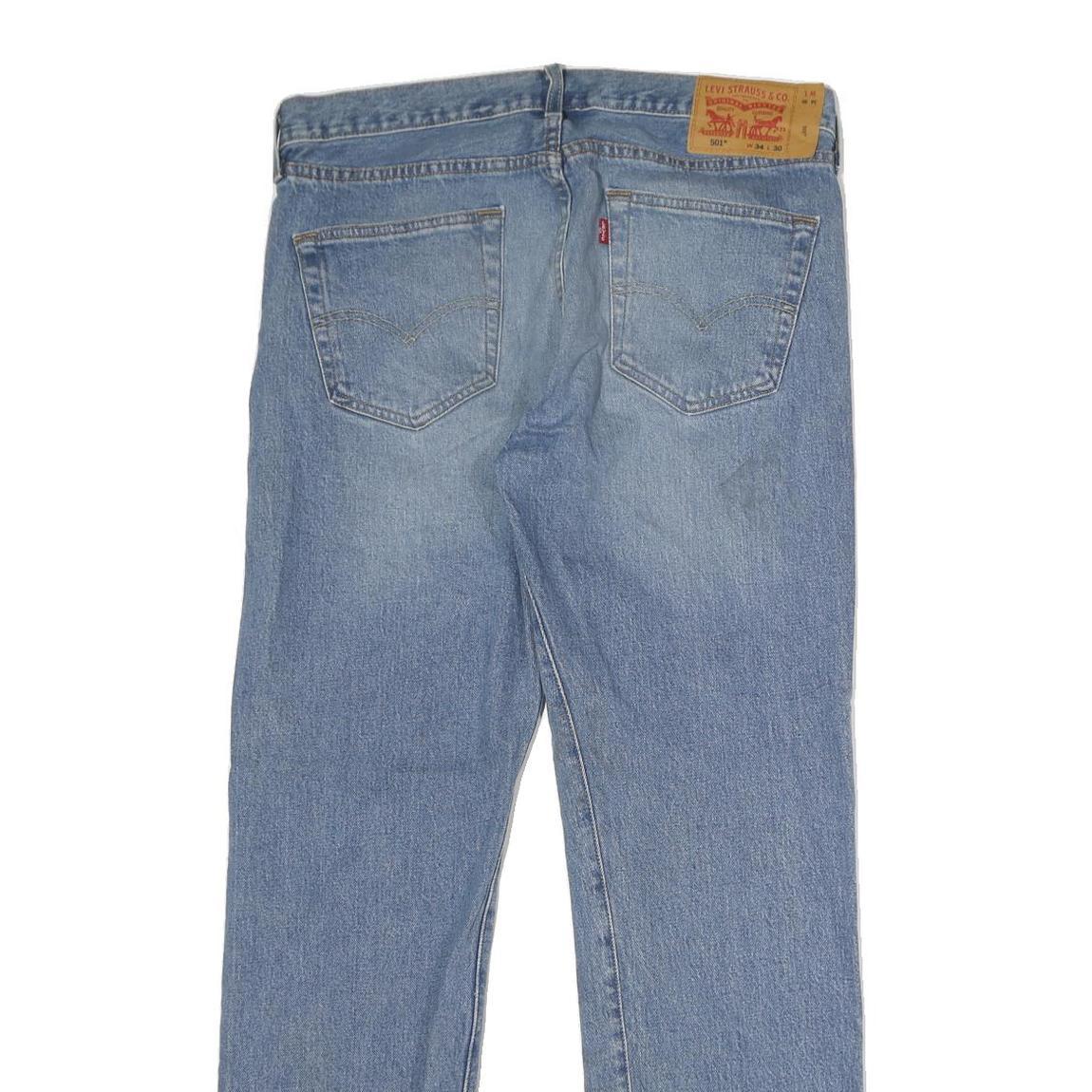 LEVI'S 501 Mens Classic Jeans Blue Denim Medium W34 L30 Button Closure