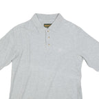 TIMBERLAND Mens Grey Short Sleeve Polo Shirt S Embroidered Logo Cotton Blend
