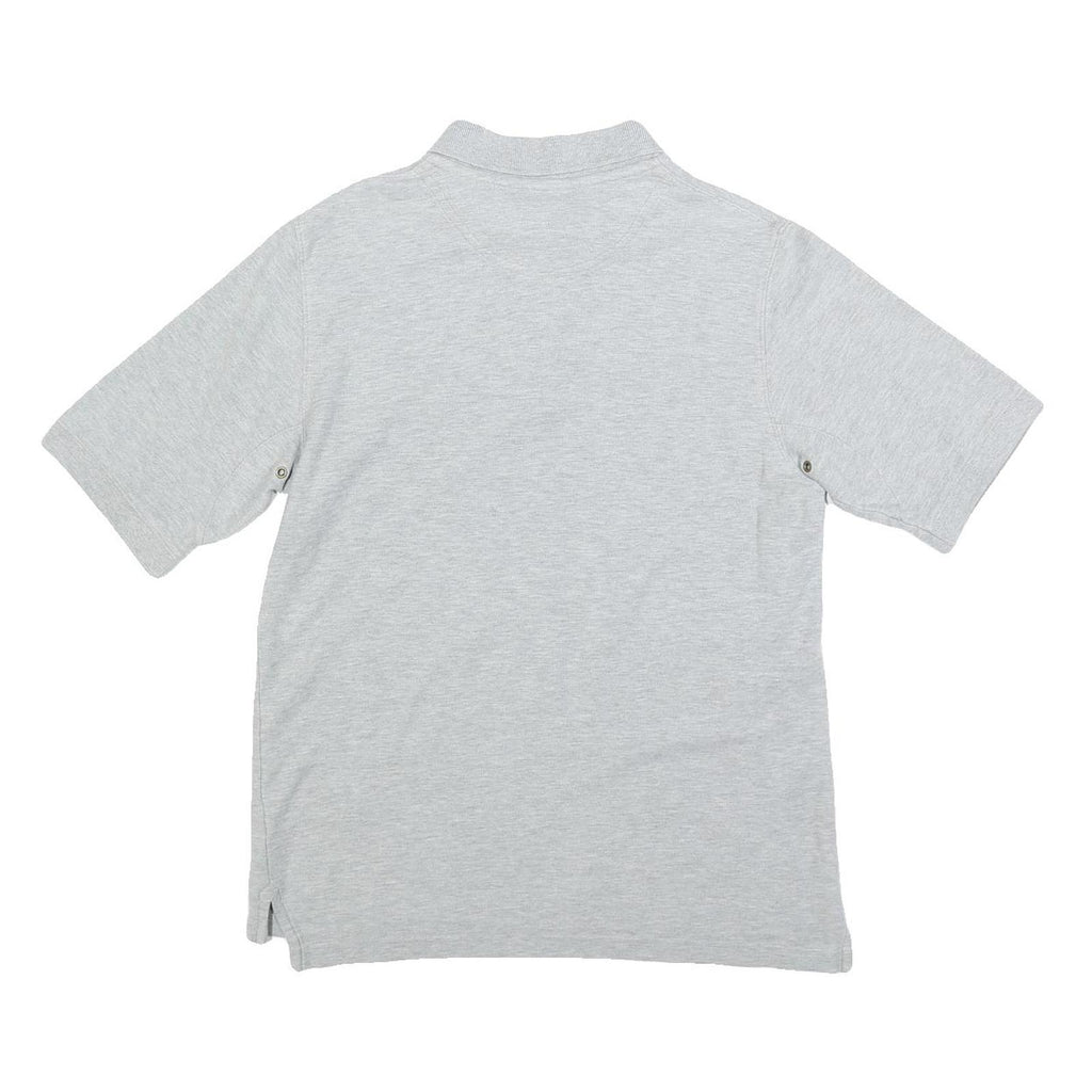 TIMBERLAND Mens Grey Short Sleeve Polo Shirt S Embroidered Logo Cotton Blend