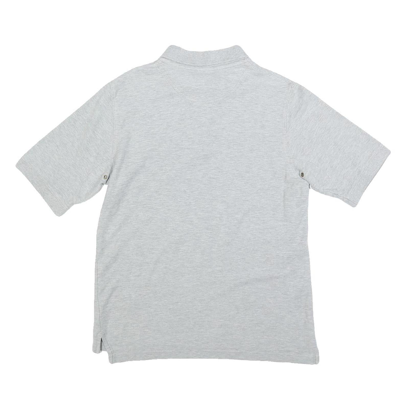 TIMBERLAND Mens Grey Short Sleeve Polo Shirt S Embroidered Logo Cotton Blend