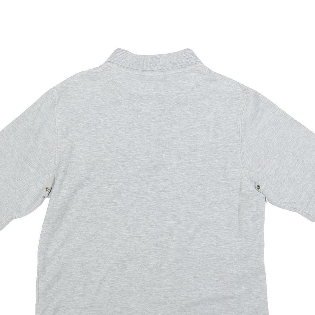 TIMBERLAND Mens Grey Short Sleeve Polo Shirt S Embroidered Logo Cotton Blend