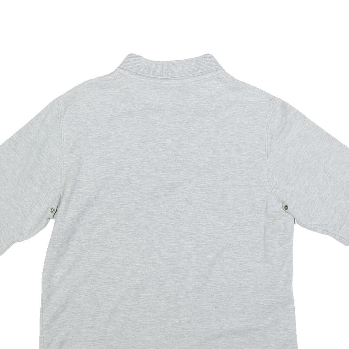 TIMBERLAND Mens Grey Short Sleeve Polo Shirt S Embroidered Logo Cotton Blend