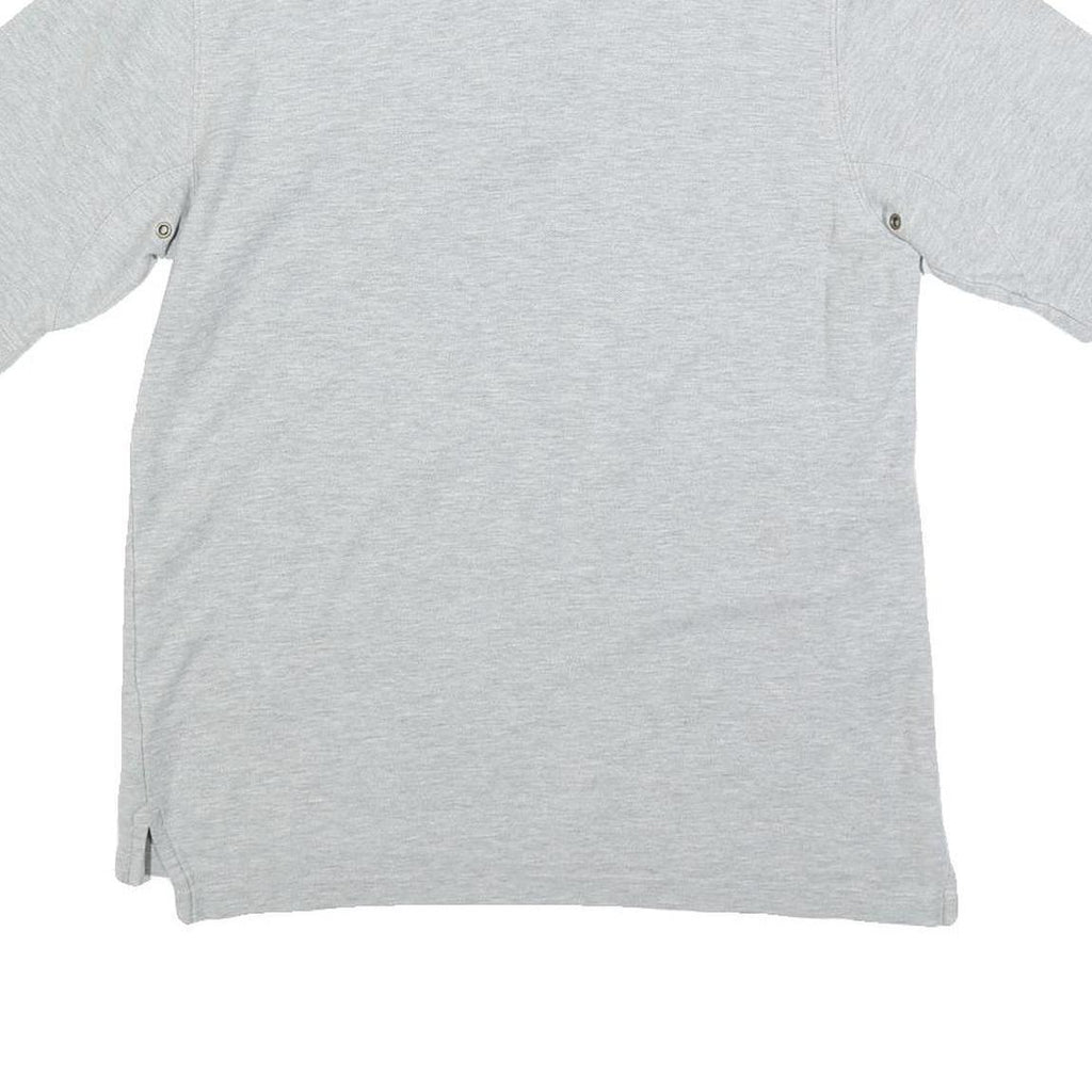 TIMBERLAND Mens Grey Short Sleeve Polo Shirt S Embroidered Logo Cotton Blend