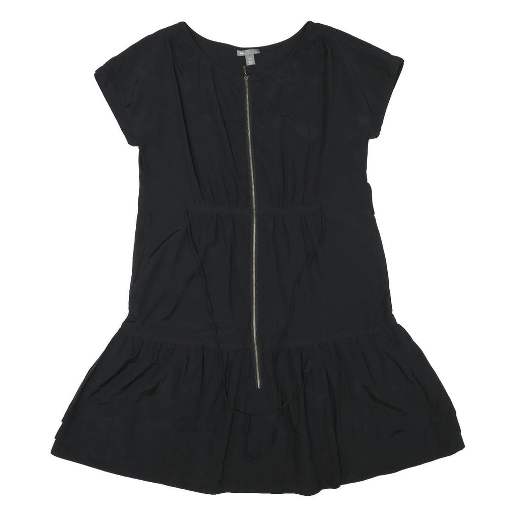 GAP Womens Black Day Polyester Blend Mini Dress UK 12 Zip Front Casual