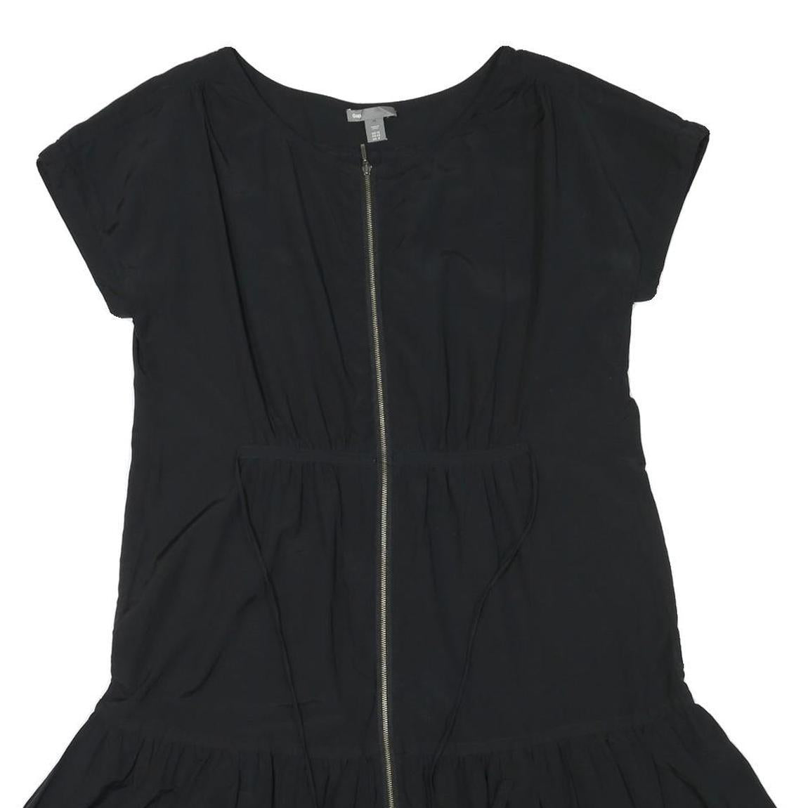 GAP Womens Black Day Polyester Blend Mini Dress UK 12 Zip Front Casual
