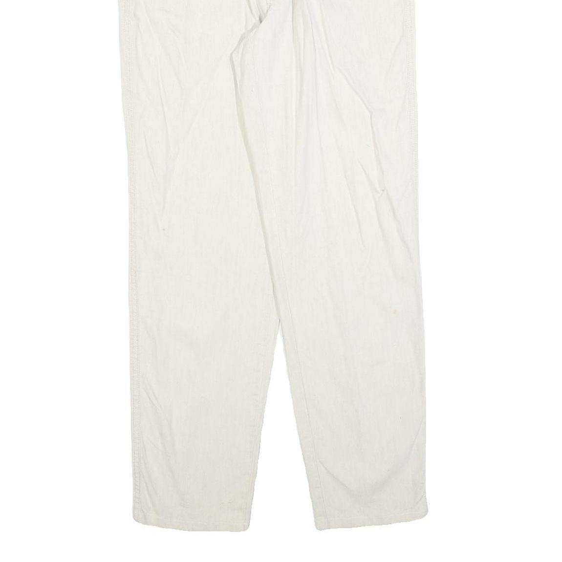 MAC Womens Linen Blend White Regular Fit Straight Leg Trousers W28 L30 Stylish