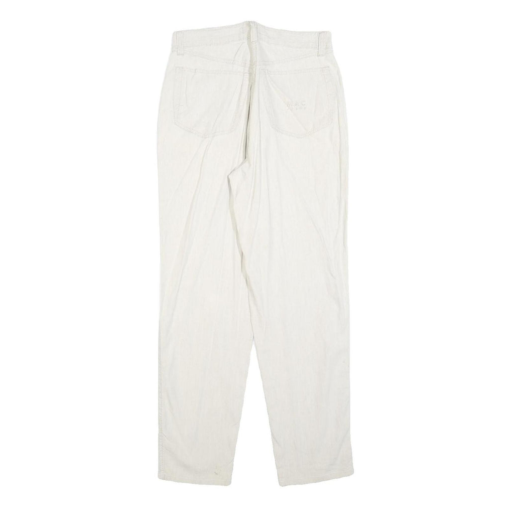MAC Womens Linen Blend White Regular Fit Straight Leg Trousers W28 L30 Stylish