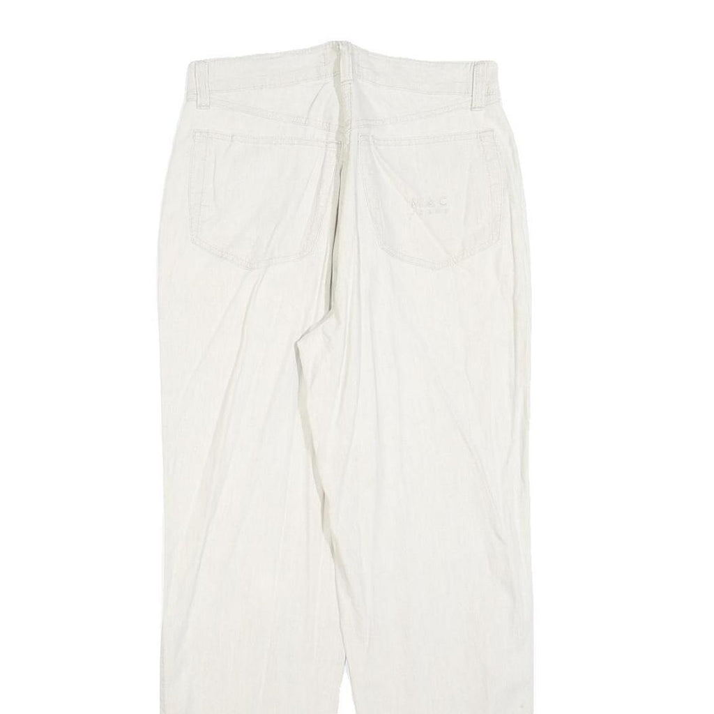MAC Womens Linen Blend White Regular Fit Straight Leg Trousers W28 L30 Stylish