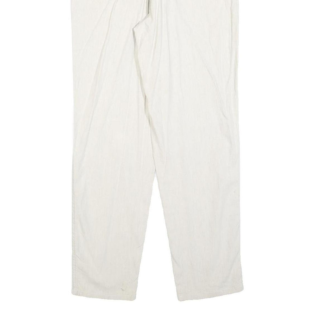 MAC Womens Linen Blend White Regular Fit Straight Leg Trousers W28 L30 Stylish