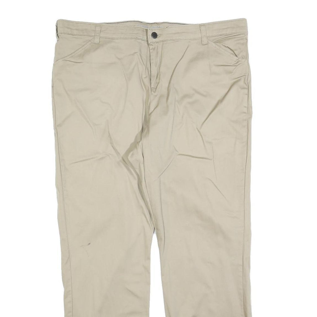 DICKIES Womens Cotton Blend Beige Relaxed Straight Trousers W40 L30 Casual