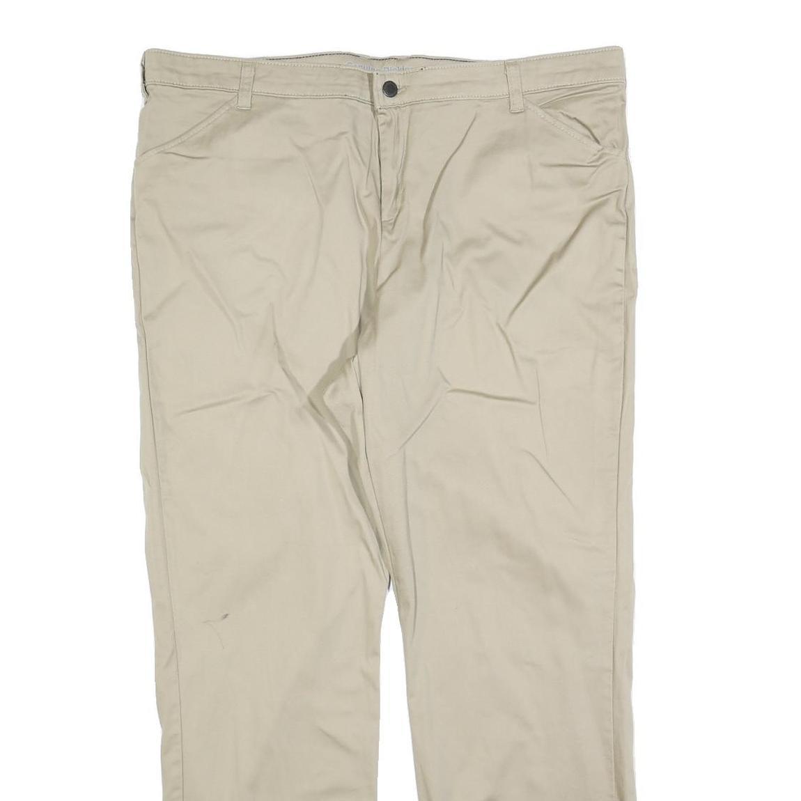 DICKIES Womens Cotton Blend Beige Relaxed Straight Trousers W40 L30 Casual