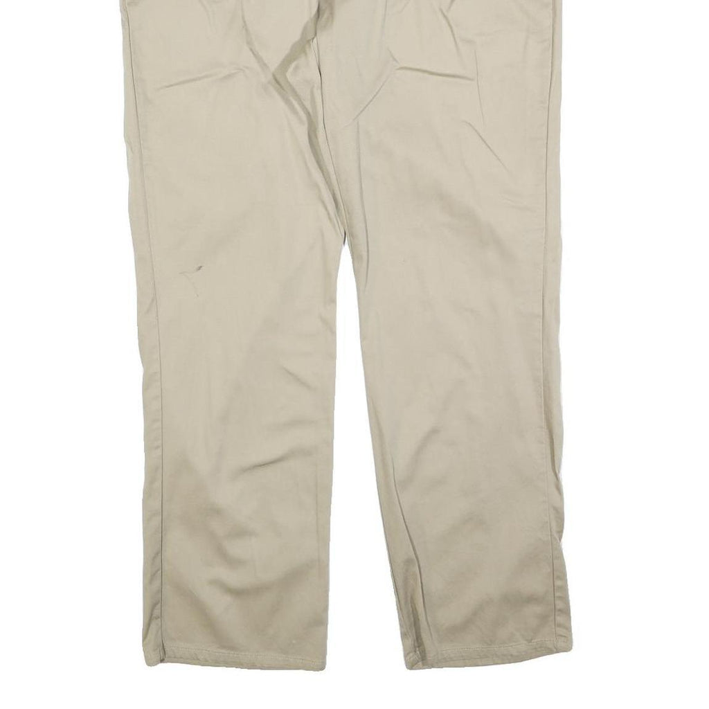 DICKIES Womens Cotton Blend Beige Relaxed Straight Trousers W40 L30 Casual