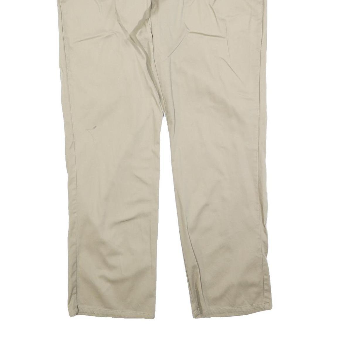 DICKIES Womens Cotton Blend Beige Relaxed Straight Trousers W40 L30 Casual