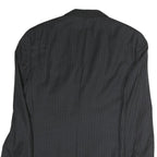 TOMMY HILFIGER Mens Black Pinstripe Wool Blazer Jacket L Button Closure Formal