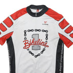 CUORE Mens White & Red Bikeline Graphic Cycling T-Shirt XL Short Sleeve Crew
