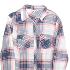 TALLY WEIJL Womens Blue & Pink Check Shirt M Cotton Blend Casual Button Down