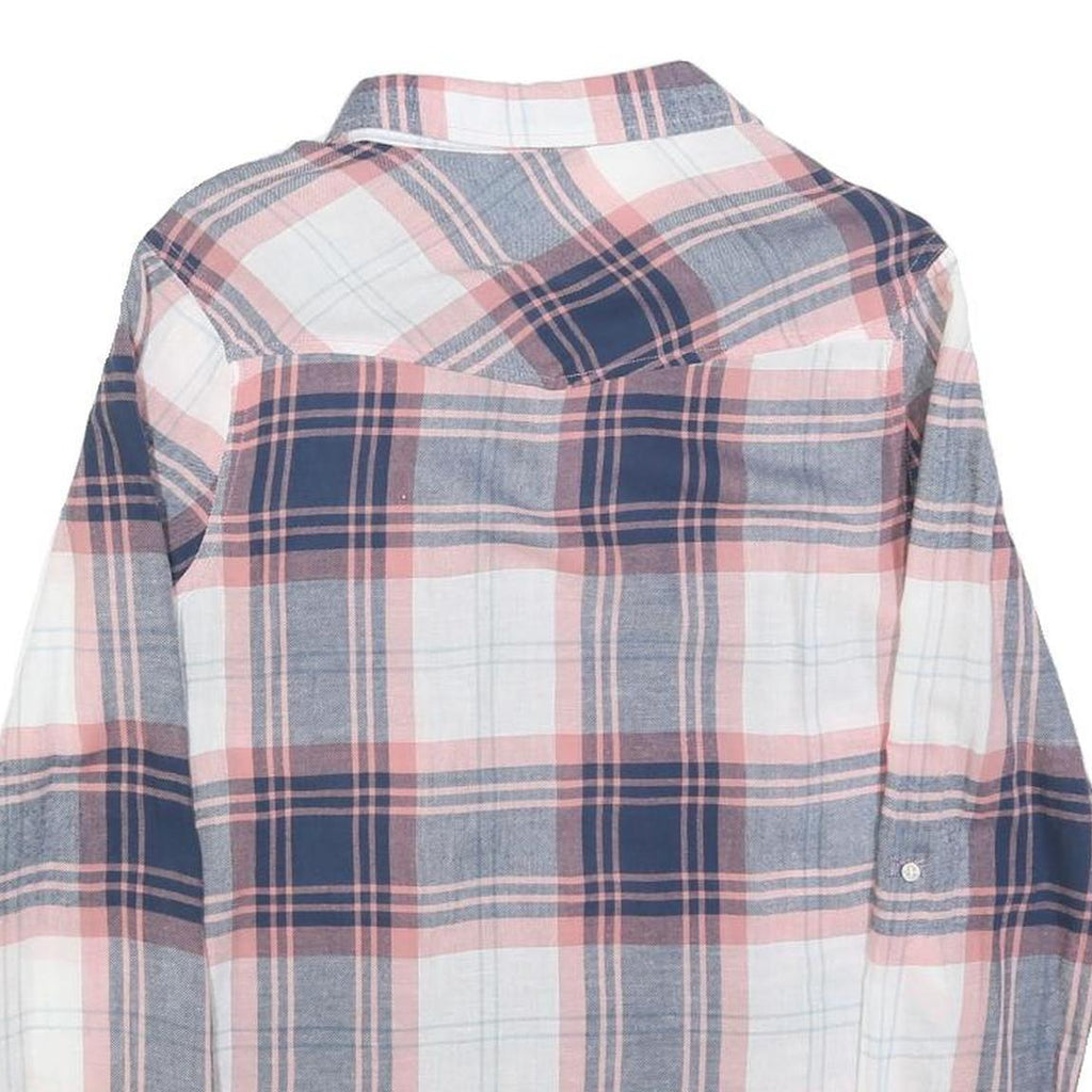 TALLY WEIJL Womens Blue & Pink Check Shirt M Cotton Blend Casual Button Down