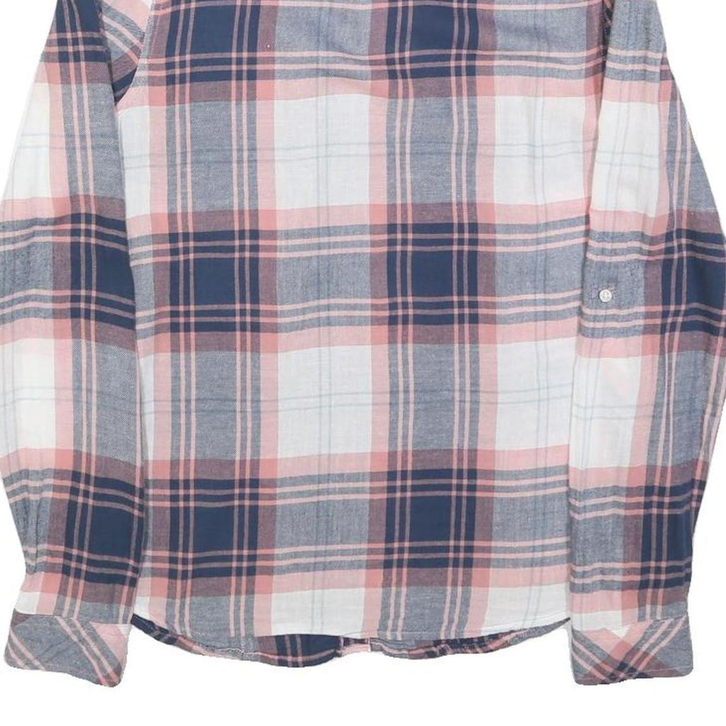 TALLY WEIJL Womens Blue & Pink Check Shirt M Cotton Blend Casual Button Down