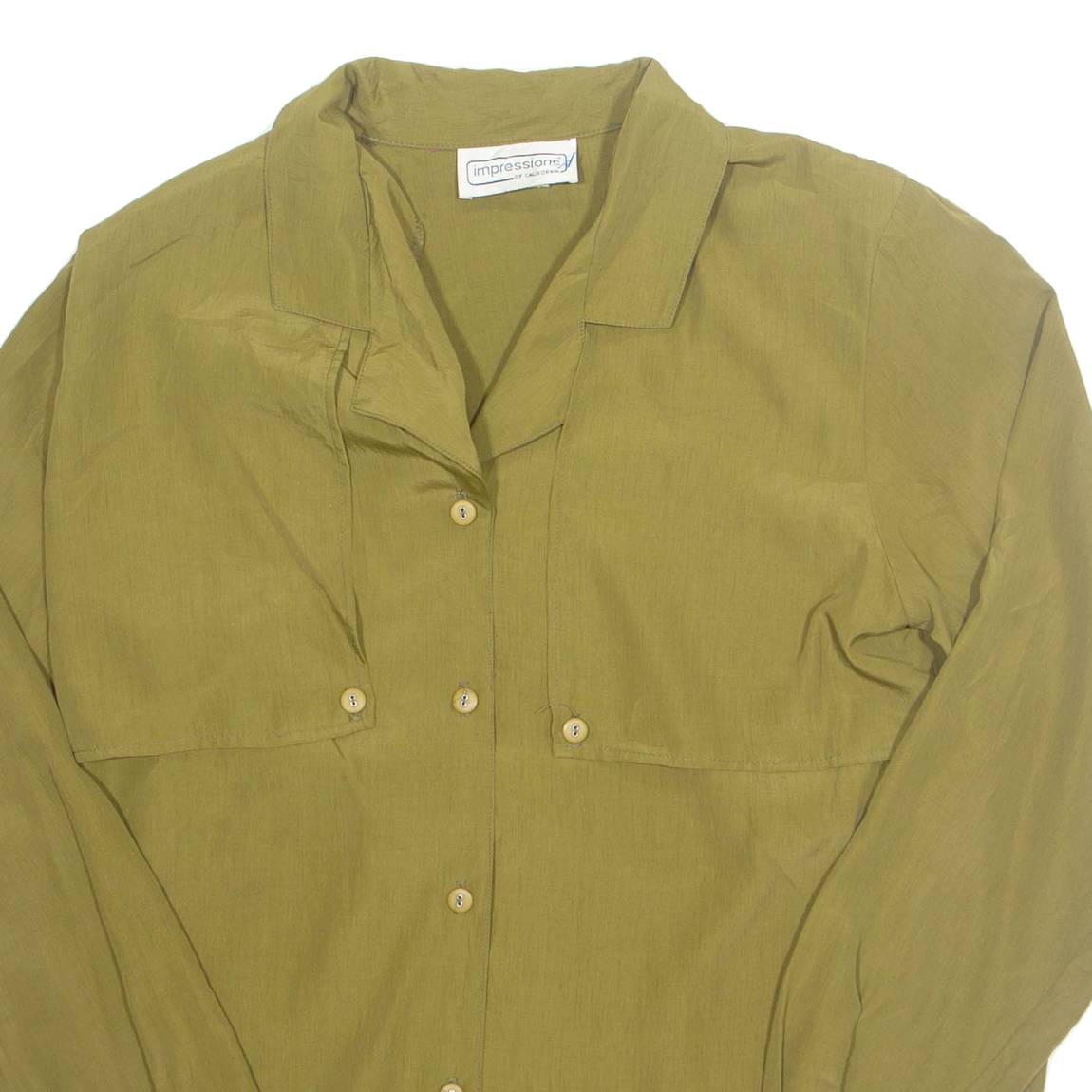 Womens Shirt Green Long Sleeve M