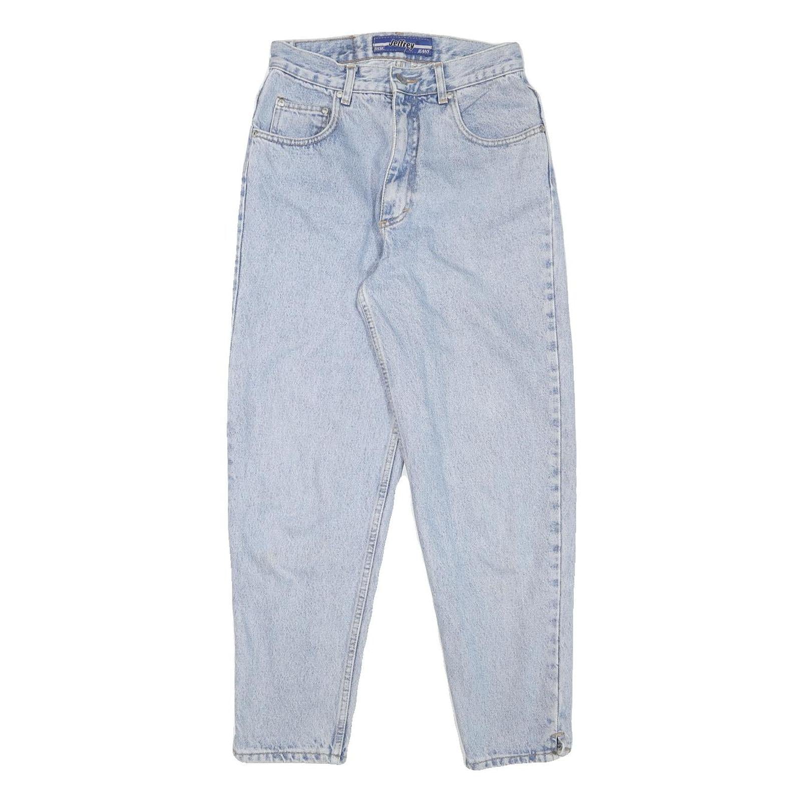 JEFFERY JEANS Womens Jeans Blue Relaxed Tapered Denim Light W26 L26 Stylish