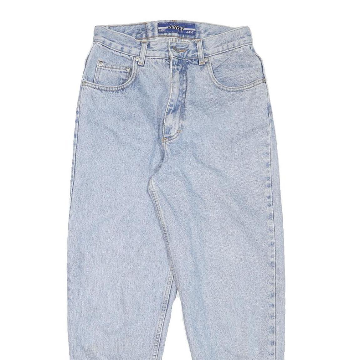 JEFFERY JEANS Womens Jeans Blue Relaxed Tapered Denim Light W26 L26 Stylish