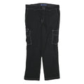 DICKIES Mens Cotton Black Regular Cargo Trousers W36 L30 Workwear Zip Closure