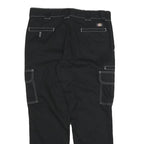 DICKIES Mens Cotton Black Regular Cargo Trousers W36 L30 Workwear Zip Closure