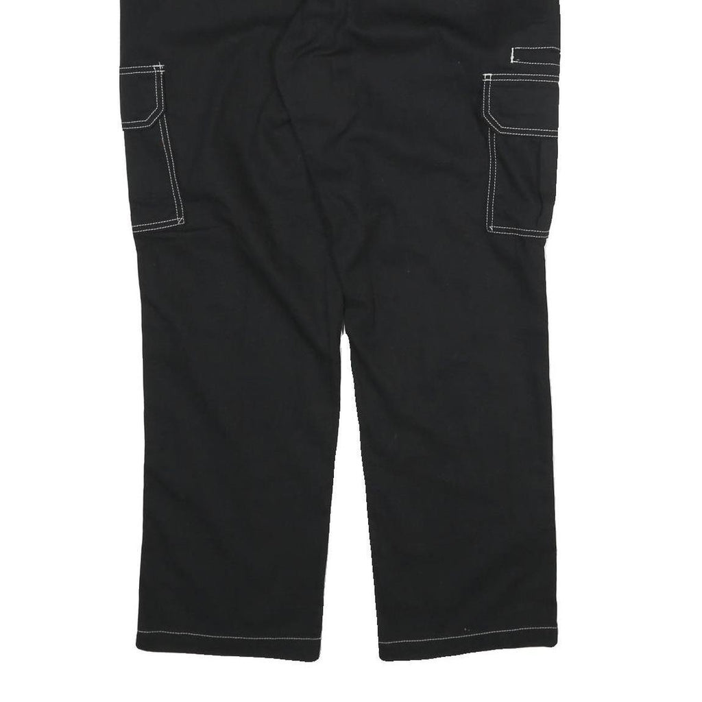DICKIES Mens Cotton Black Regular Cargo Trousers W36 L30 Workwear Zip Closure