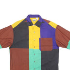 PAUL SMITH Mens Colourblock Cotton Shirt M Button Front Short Sleeve Casual