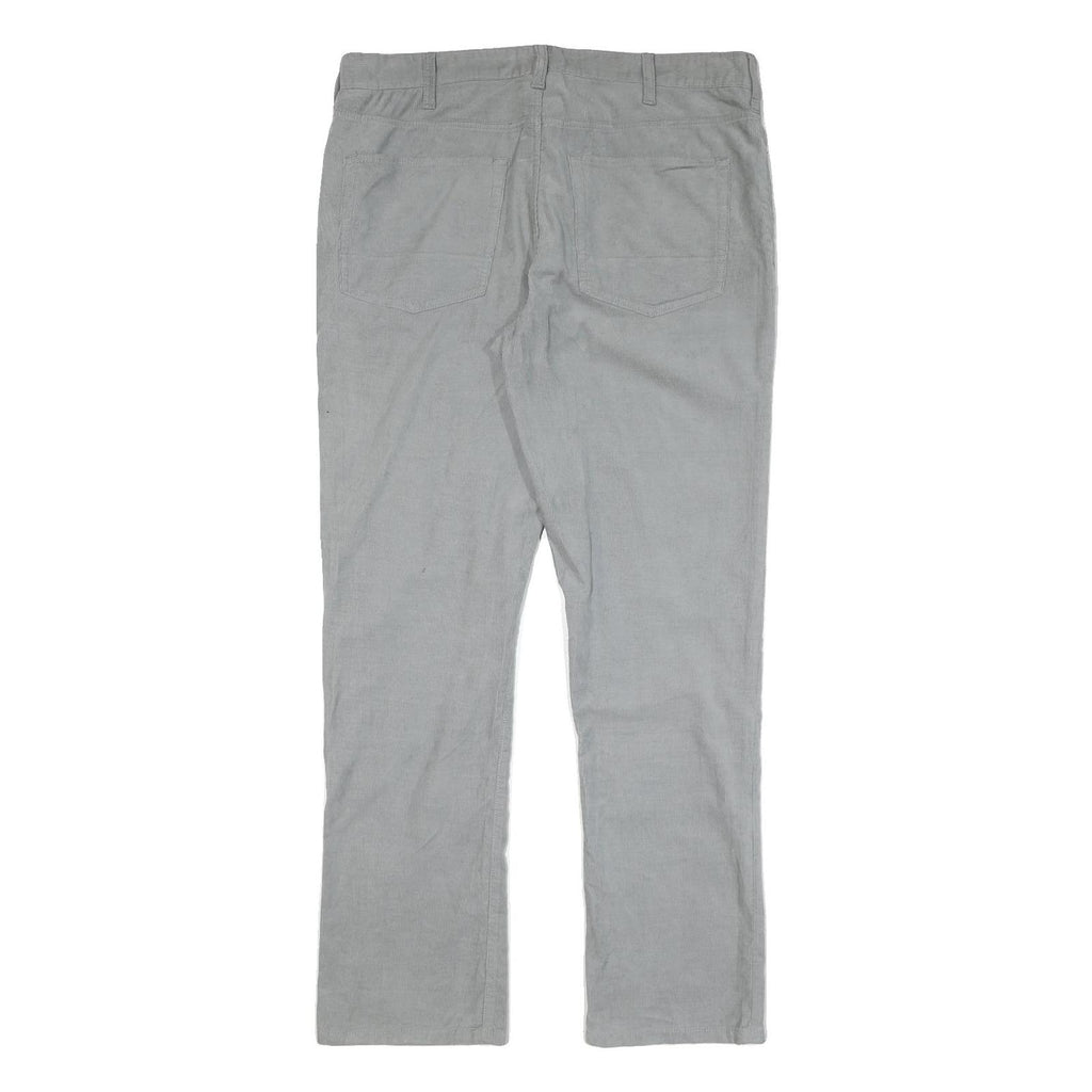 NAUTICA Mens Cotton Blend Grey Slim Straight Trousers W37 L33 Casual Zip