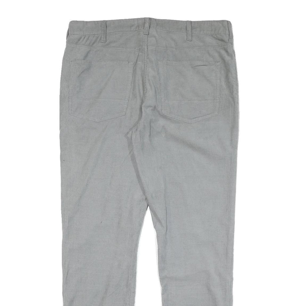 NAUTICA Mens Cotton Blend Grey Slim Straight Trousers W37 L33 Casual Zip