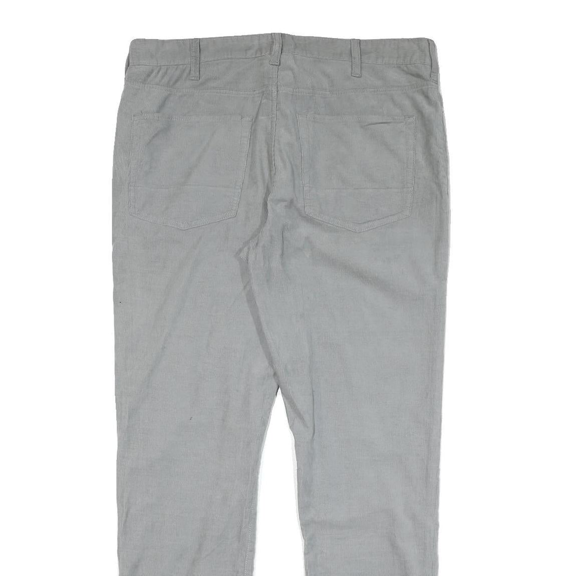 NAUTICA Mens Cotton Blend Grey Slim Straight Trousers W37 L33 Casual Zip