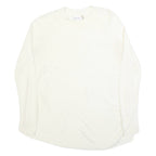 CALVIN KLEIN Womens White Plain Acrylic Jumper Crew Neck Basic Knit L Soft