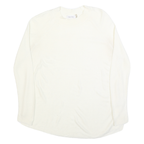 CALVIN KLEIN Womens White Plain Acrylic Jumper Crew Neck Basic Knit L Soft